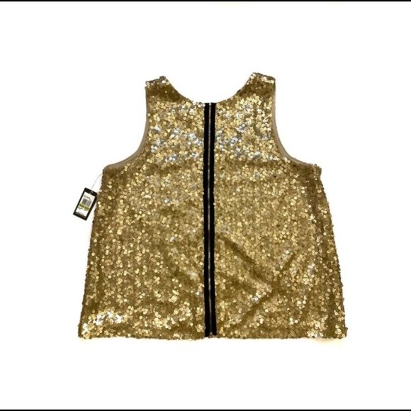NWT Vince Camuto Gold Sequin Tank Top Blouse - Picture 5 of 5